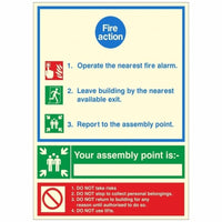 3 Points & Assembly Point - Fire Action Sign