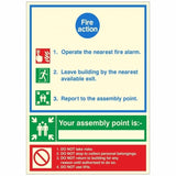 3 Points & Assembly Point - Fire Action Sign