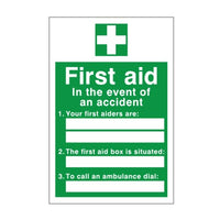In the Event of an Accident Sign