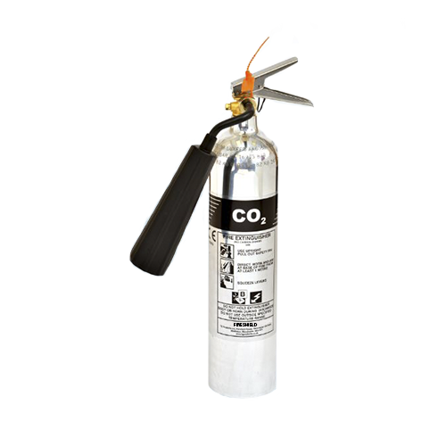 Fireshield 2kg Polished Stainless Steel CO2 Fire Extinguisher