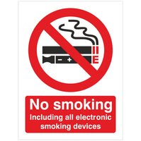 No Smoking including all electronic smoking devices Sign