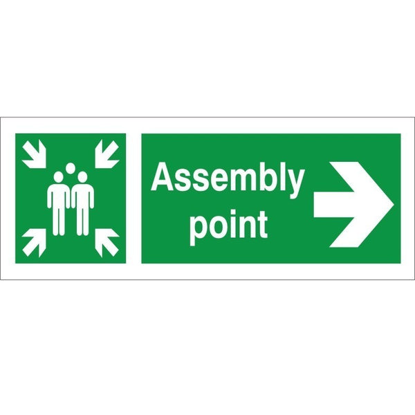 Assembly Point Right Arrow Sign