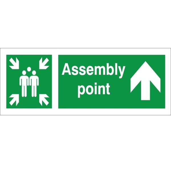 Assembly Point Up Arrow Sign