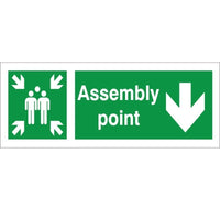 Assembly Point Down Arrow Sign