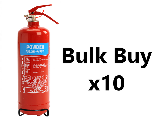 Bulk Buy - Fireshield 2kg ABC Dry Powder Fire Extinguisher x10