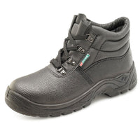 4 D-RING Steel Toe & Midsole Leather Safety Boot Black