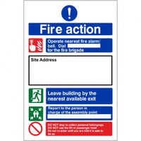 Site Address  / Responsible Person - Fire Action Sign