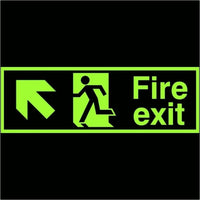 Fire Exit Up Left Arrow Sign