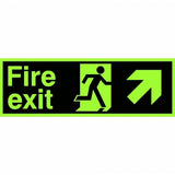 Fire Exit Up Right Arrow Sign