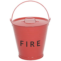 Metal Fire Bucket & Lid