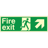 Fire Exit Up Right Arrow Sign