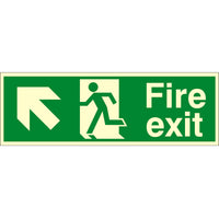 Fire Exit Up Left Arrow Sign