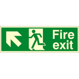 Fire Exit Up Left Arrow Sign