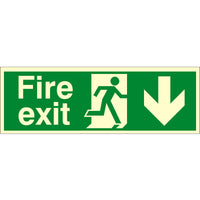 Fire Exit Down Arrow Sign