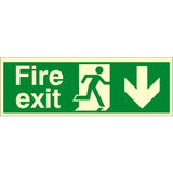 Fire Exit Down Arrow Sign
