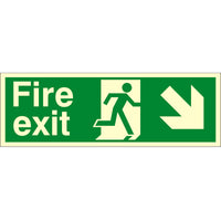 Fire Exit Down Right Arrow Sign