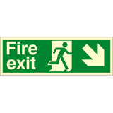 Fire Exit Down Right Arrow Sign